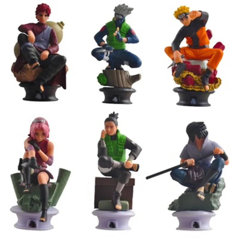 

6pc Naruto Popular Film And Television Anime Fun Model Toy For Children PVC Material Popular Play Decorations Holiday Gifts
