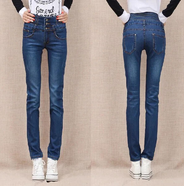 new FashioSlim Middle school girls jeans trousers waist jeans female