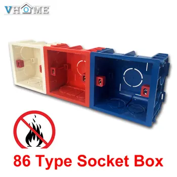 

Vhome Adjustable Mounting Box Internal Cassette 86mm*83mm*50mm For 86 Type Switch and Socket White / Red Color Wiring Back Box