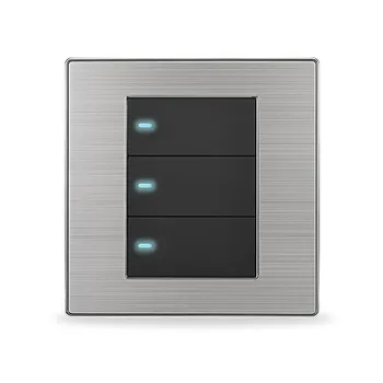 

New 3 Gang 1 Way Wall Light Switch Push Button Switches with LED Indicator Interrupteur 10A AC 110~250V