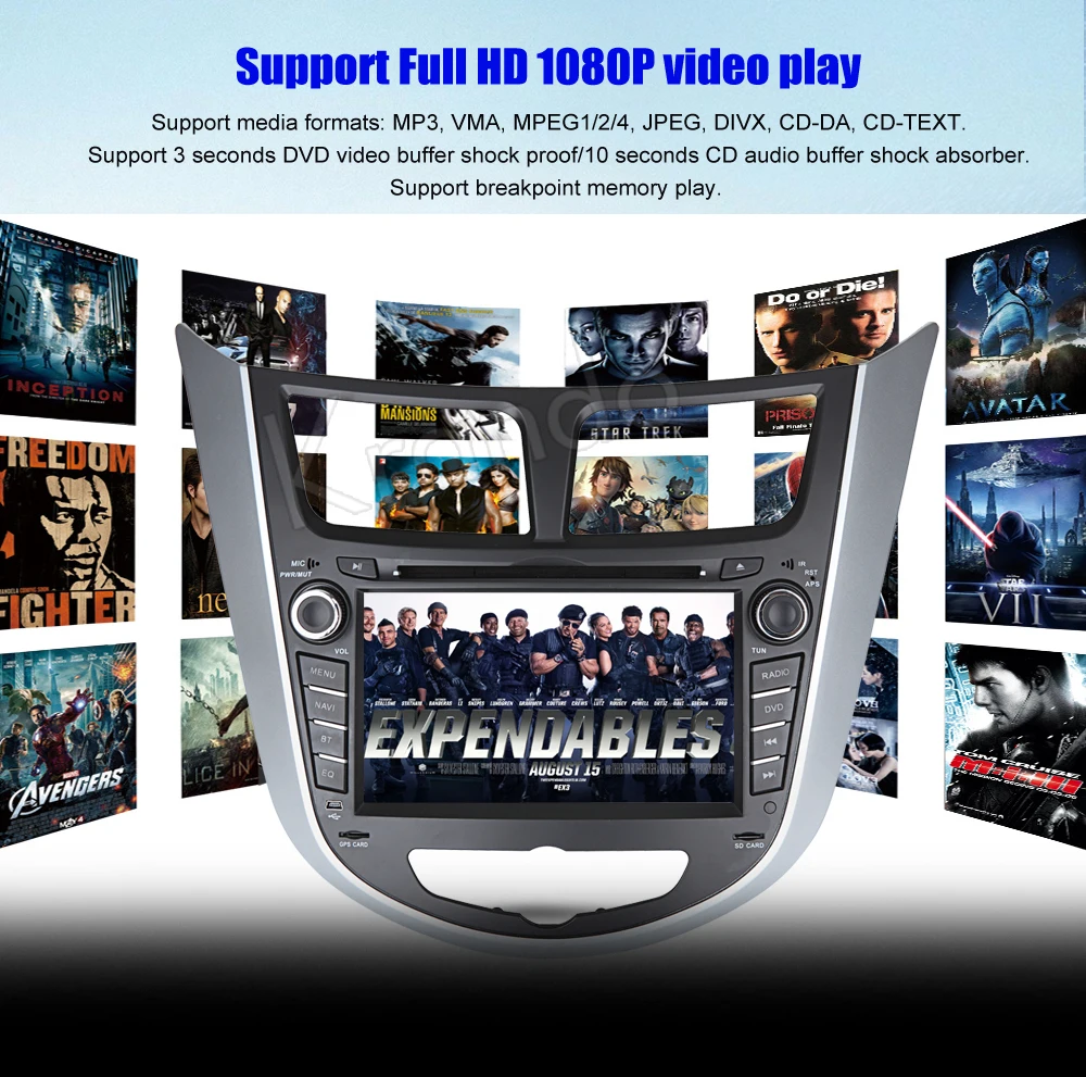 Discount Krando 7" Android 8.0 car radio gps dvd player for Hyundai Accent Solaris 2011+ audio navigation multimedia system WIFI 3G DAB+ 10