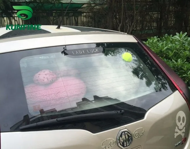 3D Tennis Ball Hit Window Car Sticker Tailgate Decal D