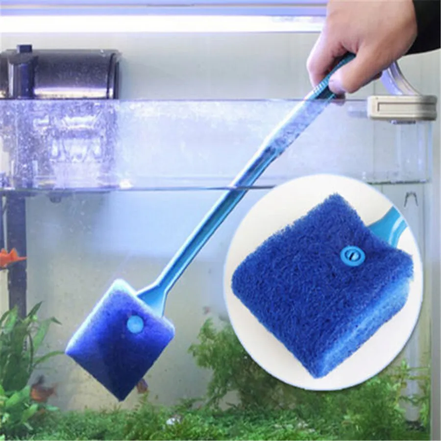 FD3902 new Aquarium Fish Tank Double Sided Sponge Cleaning Brush