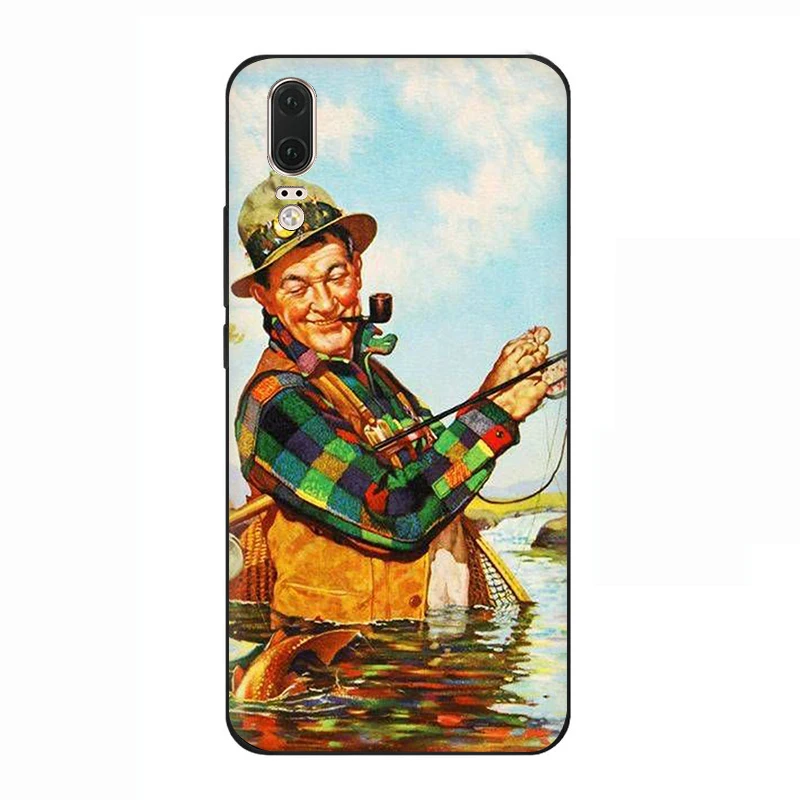 Охота Рыбалка искусство рыбы мягкий телефон чехол для Huawei P8 9 10 20 30 Lite Pro P Smart Z - Цвет: B7