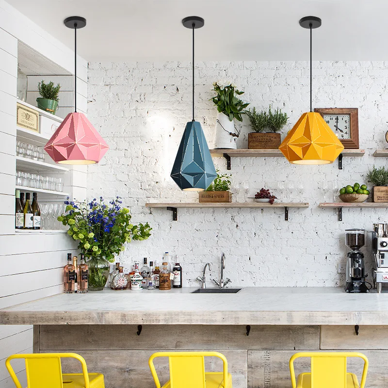 Modern Drop Lights Pendant Light Kid's Room Blue Yellow Pink Hat Pendant Lamp Home Lights Indoor Lighting (29)