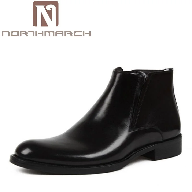 Botas Neve marrom Homens Inverno Sapatos Genuína Preto Boot Trabalho Couro Ankle Masculino De Confortável Masculinos Causal Artesanal Northmarch wpWq4YXcBp
