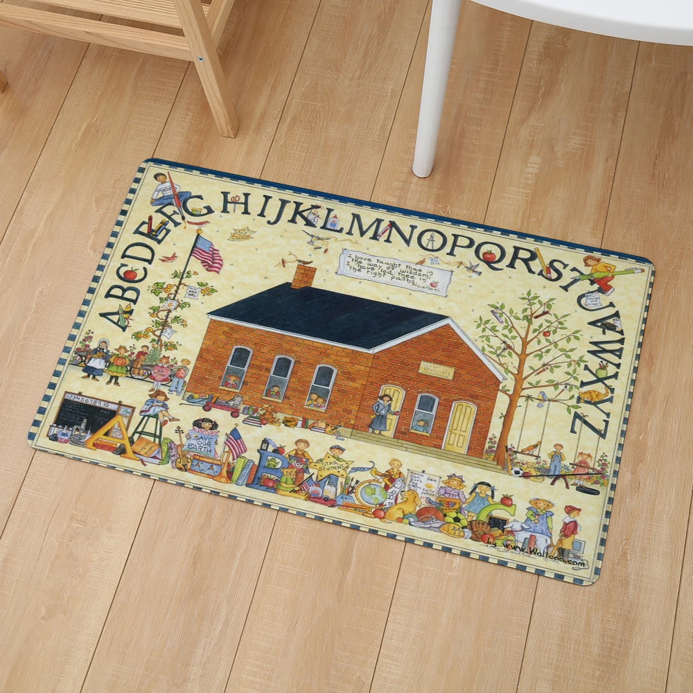 

Watercolor Fairy Tale Scenic Print Floor Door Mat Kitchen 46*76cm Non Slip Carpet Bedroom Bathroom Entrance PVC Leather Mats Rug