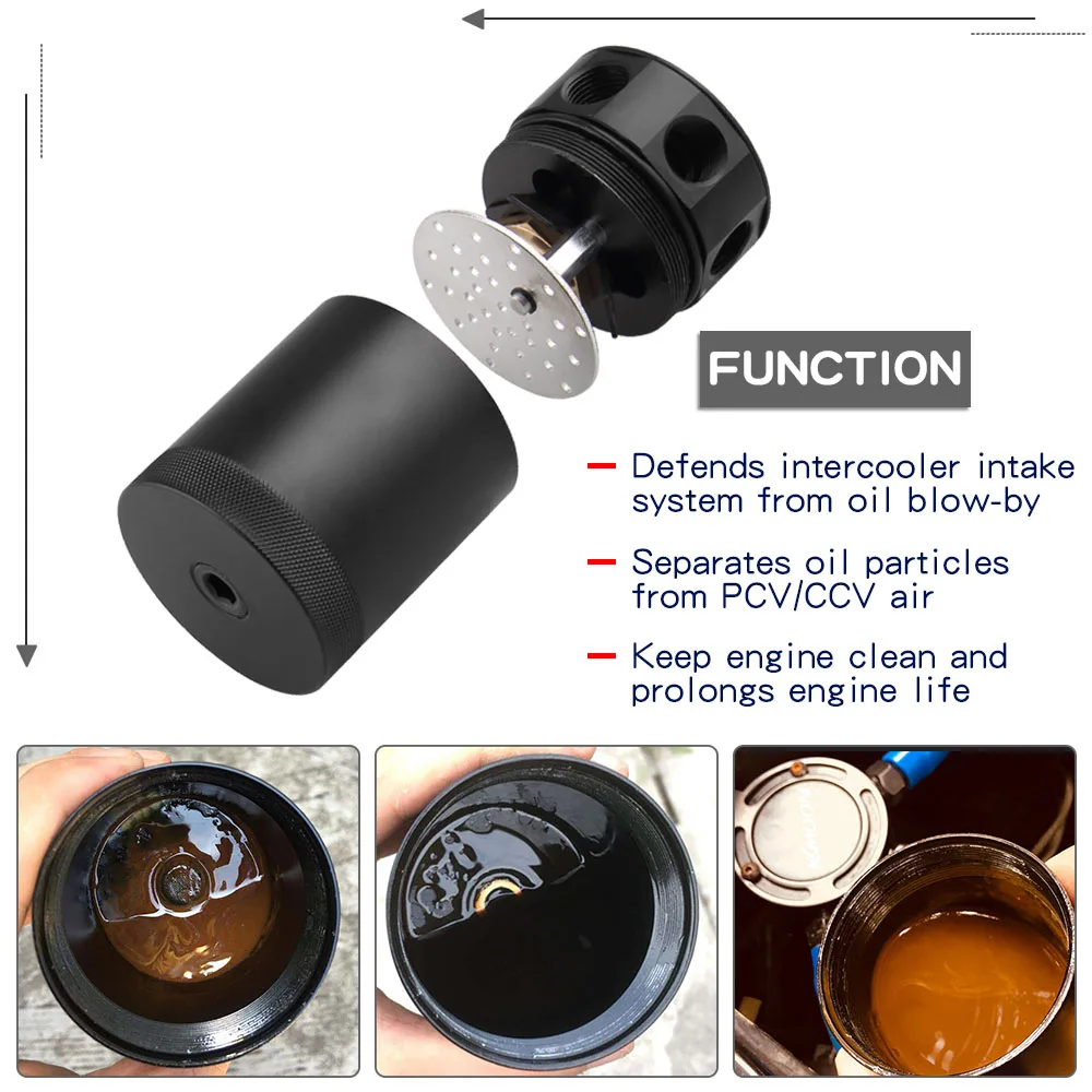 Универсальный Гоночный озадаченный 2/3-portOil улов бак воздушный масляный сепаратор со съемным клапаном OCC038/OCC034+ OCC039