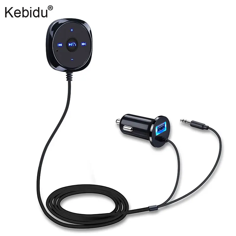 

Handsfree Bluetooth Car Kit MP3 Audio Music Receiver Adapter USB Charger Magnetic Base MP3 A2DP 3.5mm AUX For iphone Android