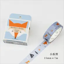 15mm*7m Nordic series fox Decorative Scotch Animal Washi Tape DIY Scrapbooking Masking Tape School Office Adhesive Tapes 02489