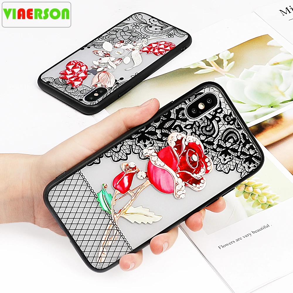 Винтажный чехол с вышитыми цветами для iPhone XS XR Max X 8 7 6 6S Plus TPU + PC полным корпусом