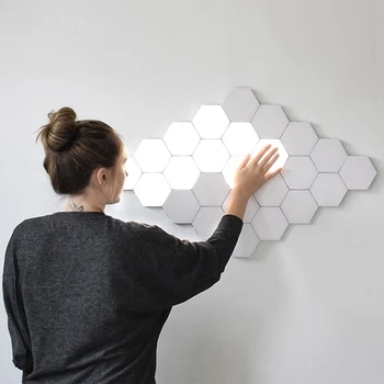 

Quantum Lamp Led Hexagonal Lamps Modular Contact Sensitive Lighting Night Light Magnetic Hexagons Creative Decoration Wall
