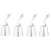 4 Пакет пробка для вина из нержавеющей стали, пробка для бутылок с шампанским Крышка для напитков-многоразовая пробка для вина со встроенным прессу