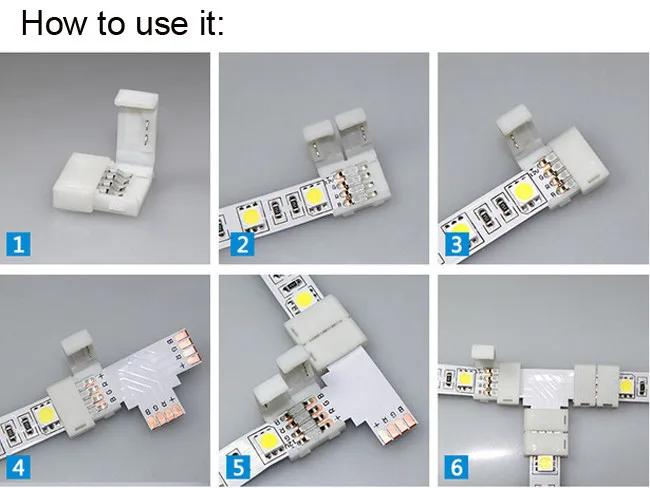 20 шт. 10 мм Solderless 4pin RGB печатная плата разъем для 3528 2835 5050 не Водонепроницаемая