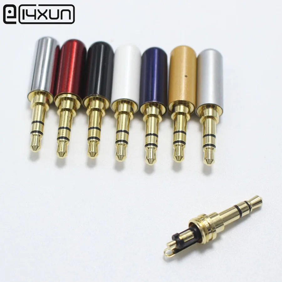 1pcs 3.5mm 3 pole Stereo Headset Plug Gold Plated Audio Plugs DIY