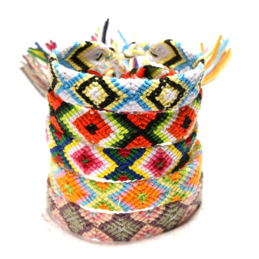 

Fashion pop bracelet national wind hand-made rainbow lucky transfer friendship hand rope hot sale