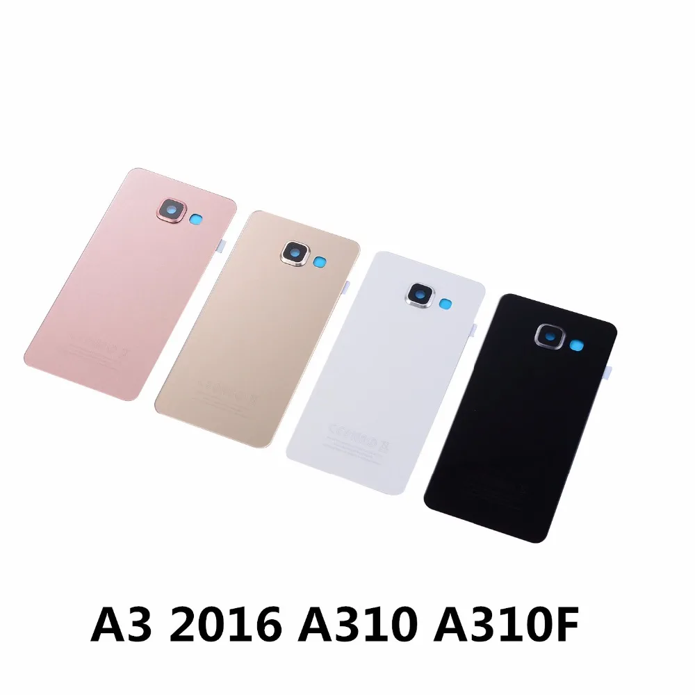 Стеклянная Крышка батарейного отсека для Samsung Galaxy A3 2016 A310 A310F + крышка объектива