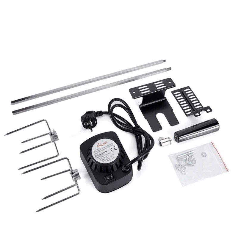 

TOP!-Outdoor Automatic Bbq Grill Electric Barbecue Rotisserie Motor Metal Rod Charcoal Pig Chicken Beef Camping Cooking Tools-