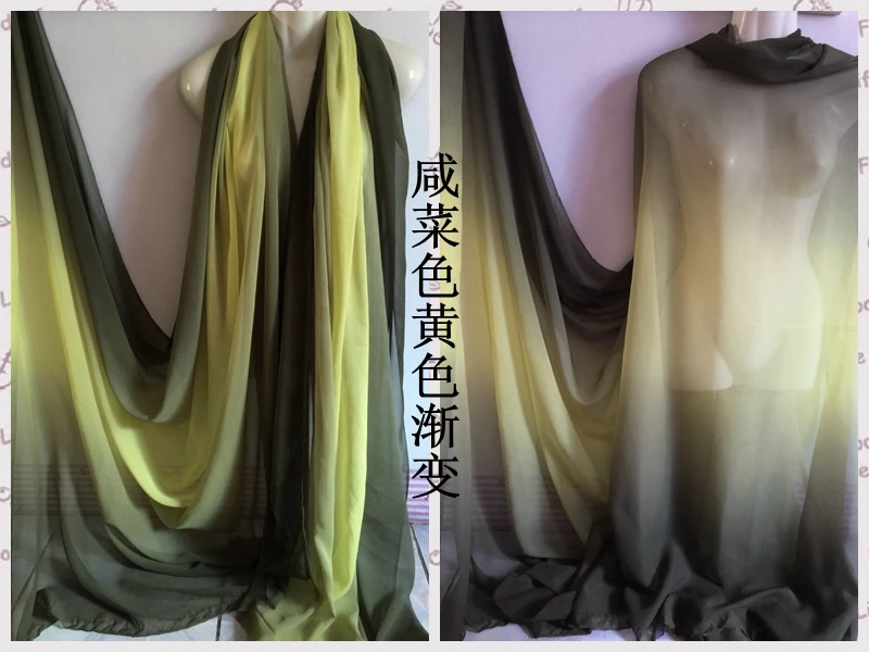 Многоцветный градиент шелк crinkle одежда из шифоновой ткани платье Joe градиент шарф ткань-1