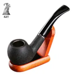SY черная матовая трубка для курения смолы акриловая изогнутая рукоятка фильтр деревянная табачная трубка съемные сигареты курительные