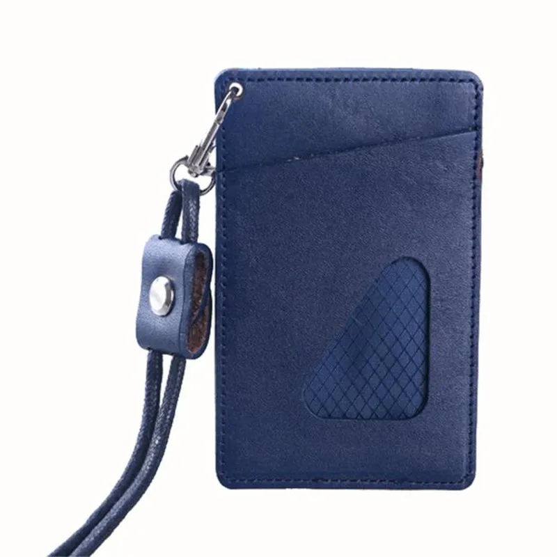 

Badge holder with lanyard Leather Bank Credit Card Holders case Women Men Neck Strap Card Bus ID holders customized Wholesale