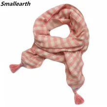 Новые весенне-осенние детские нагрудники-шарфы в клетку, зимний шарф с кистями шаль для мальчиков и девочек, детский хлопковый теплый шейный платок