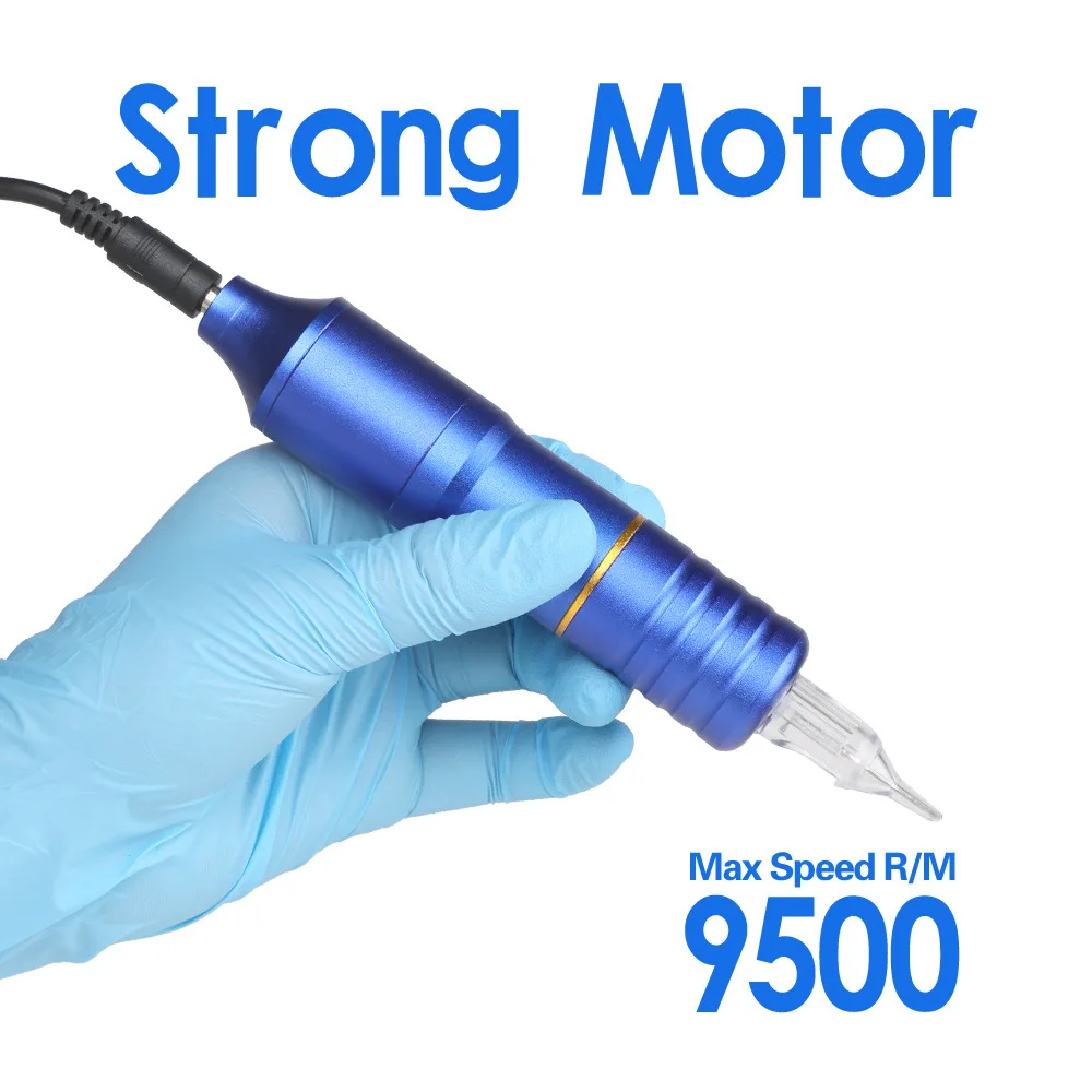 

Hybrid Strong Motor Tattoo Machine Eyebrow Lip Tattoo Rotary Pen Microblading Gun Needle Cartridges Set with DC5.5 Jack Supplies