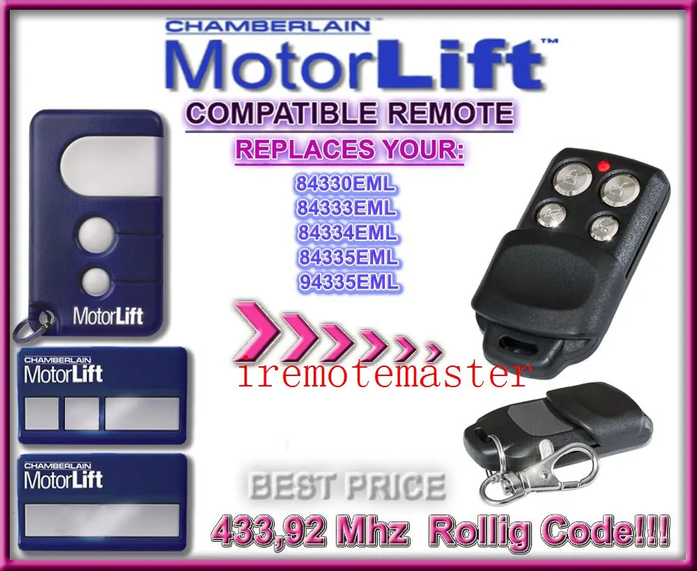 

MOTORLIFT 84330e 84335e 84334e replacement remote control