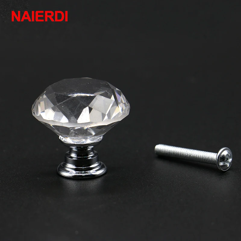 NAIERDI 20-40mm Diamond Shape Design Crystal Glass Knobs Cupboard Drawer Pull Kitchen Cabinet Door Wardrobe Handles Hardware NAIERDI 20-40mm Diamond Shape Design Crystal Glass Knobs Cupboard Drawer Pull Kitchen Cabinet Door Wardrobe Handles Hardware