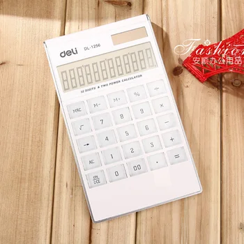 

Deli Hot sale Creative Slim Portable mini 12 digital calculator Solar Energy keyboard Dual power supply business calaulate