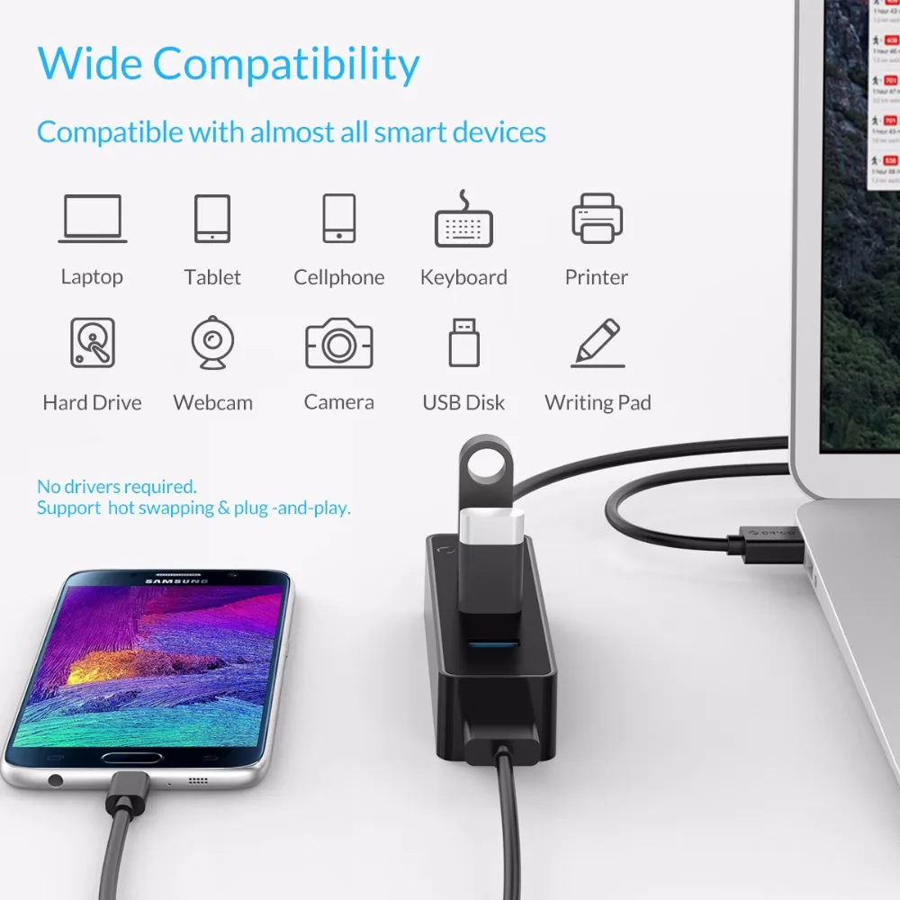 Шина ORICO с питанием от USB 3 0 и чипсетом VL812 4 портовый концентратор для