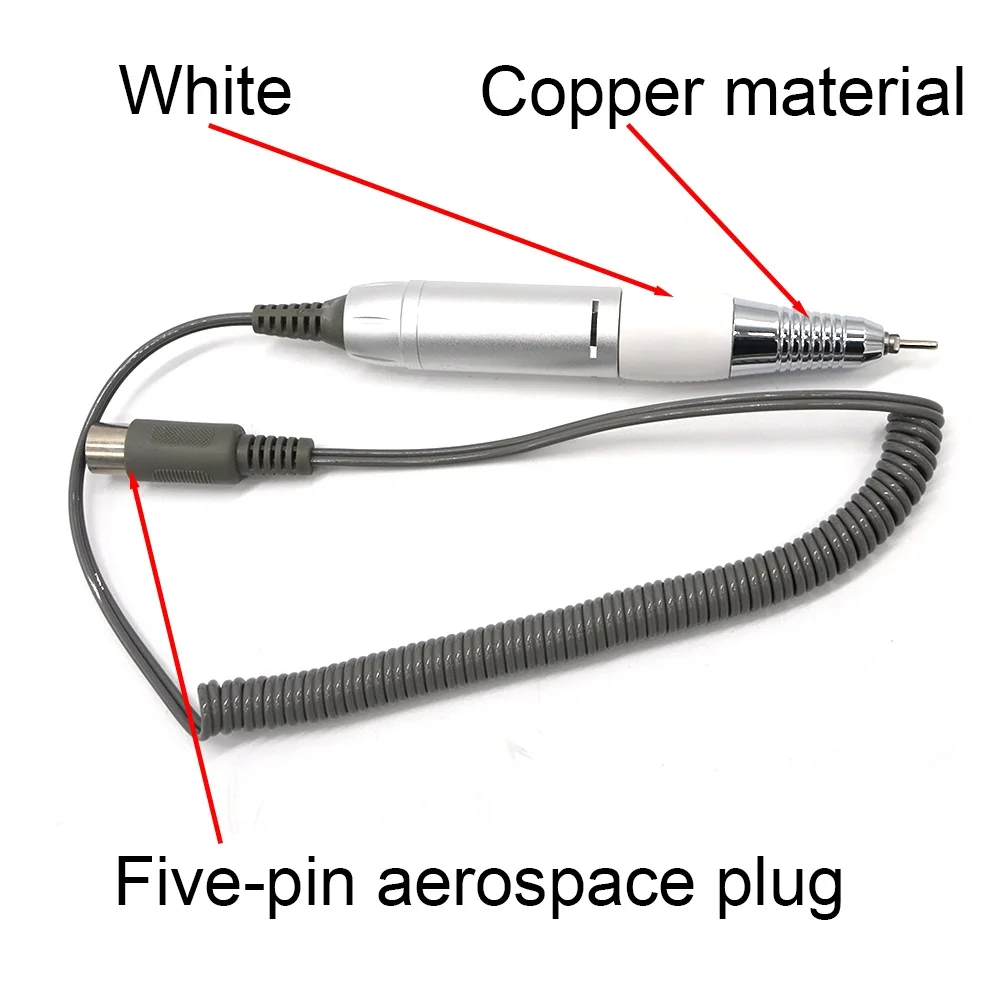 Профессиональный Металлический электрический дизайн ногтей пилочка для ногтей ручная дрель для маникюра и педикюра, фрезер на Ручка сменная ручка для конических фрез для рук - Цвет: White 5 C