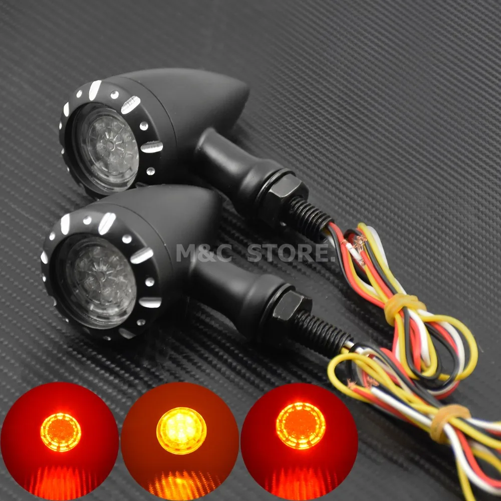 Pisca-pisca de Led Luz de Freio 12v para Harley Macções Chopper Cruiser Bobber Cafe Racer Luz Indicadora Preta 4 Computers & Electronics