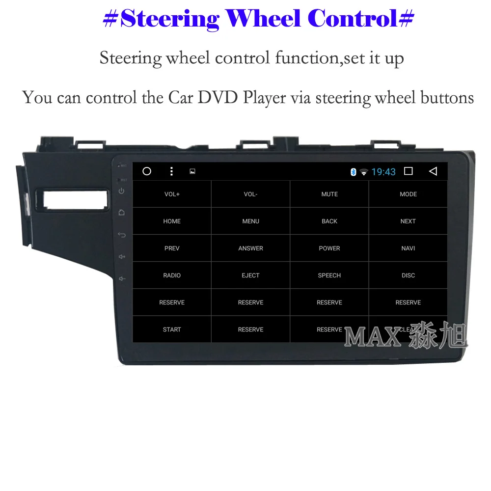 Excellent MAX Android 8.1.0 Car DVD Player for Honda fit 2014 2015 2016 Car Radio RDS Bluetooth 4G WiFi SWC GPS Navigation System Free Map 4