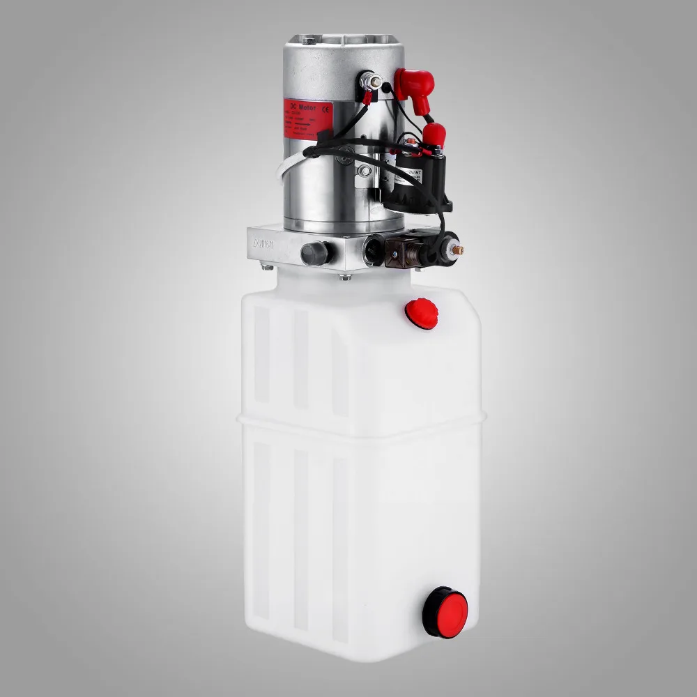 

Great Hydraulic Pump 12V DC Single Acting Hydraulic Power Unit 6 Quart Plastic Tank Hydraulic Pump Power Unit for Dump Trailer