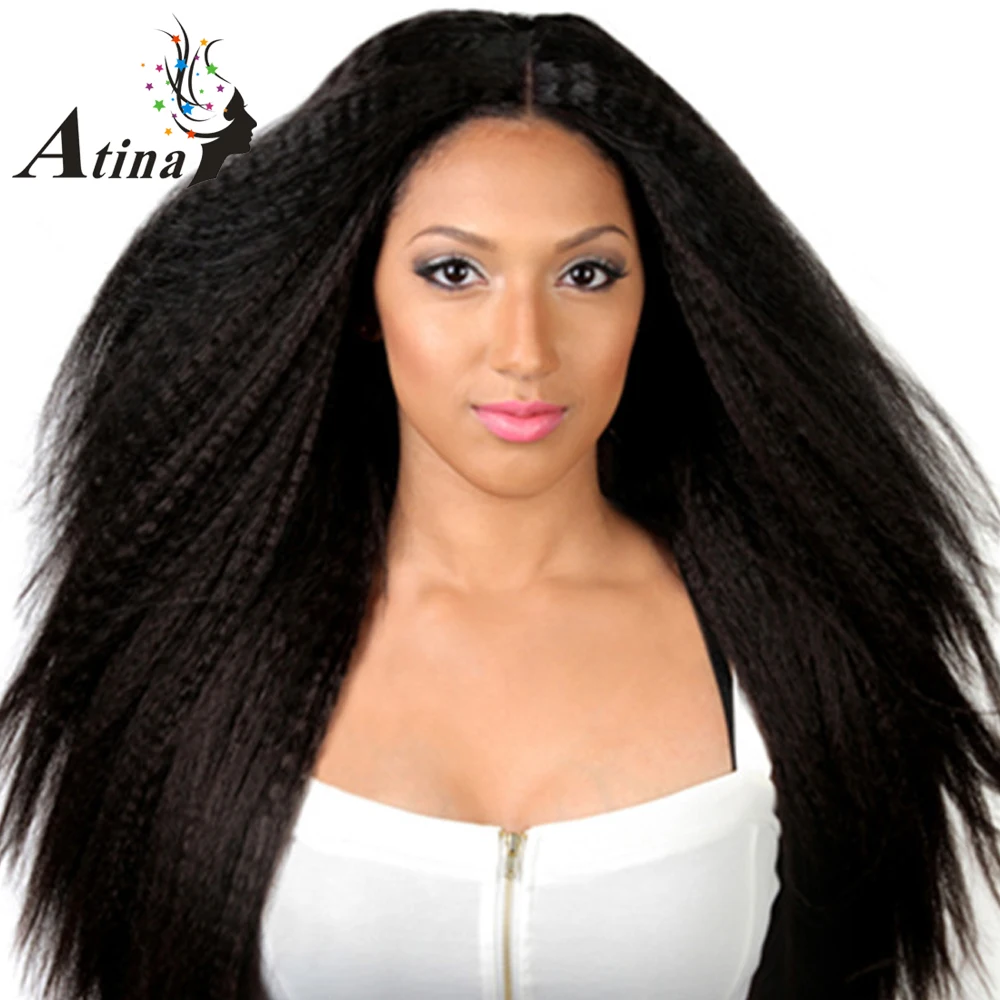 Kinky Straight Wig Remy 150 Density Lace Front Human Hair Wigs For