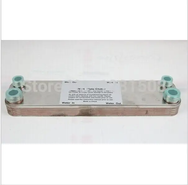 New Stainless homebrew Plate Wort Chiller 11 plates Brewing Chiller, 1/