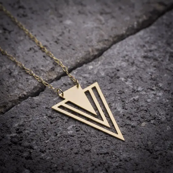 

2018 New Triangle Charm Chevron Necklace Stainless Steel Geometric Jewelry V Necklaces Accept Drop Shipping YP6423