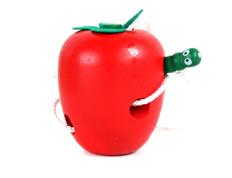 Caterpillar ест Apple Деревянные головоломки Развивающие Игрушечные лошадки для детей