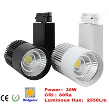 Светодио дный 30 Вт высокий яркий белый корпус COB LED track light Вт 30 Вт черный корпус COB светодио дный LED track spot light светодио дный LED Регулируемый светильник