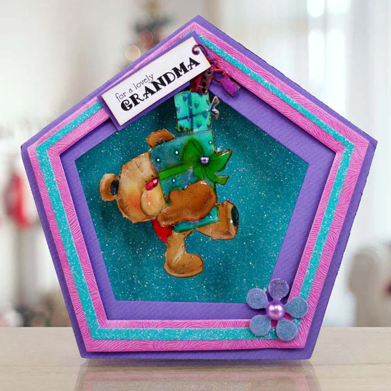 

Teddy Bear Send Christmas Gifts Metal Cutting Dies Stencils For DIY Scrapbooking Decorative Embossing Handcraft Die Cutting Tool