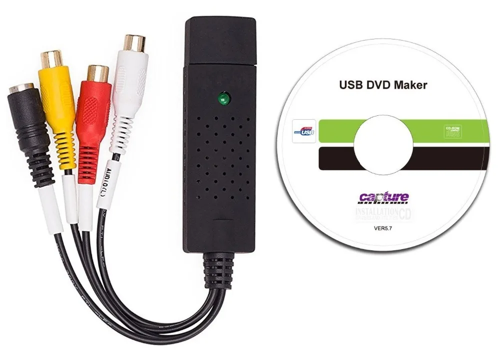 USB 2,0 аудио/видео конвертер-оцифровки и редактировать видео от любого аналогового источника, включая VCR, VHS, DVD