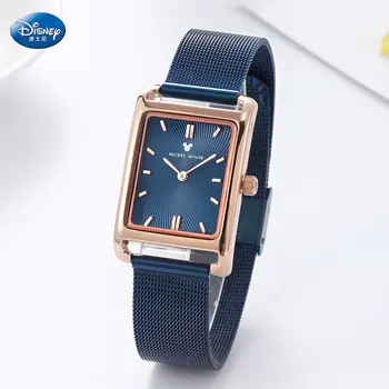 

DISNEY Luxury Brand Watches For Women Square Women Quartz Watch Dress Ladies Wristwatch Female Steel Clock Relogio Feminino