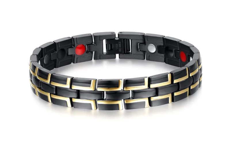 

New arrival stainless steel magnet power bangle stainless steel energy bracelet ip black plating balance wristband