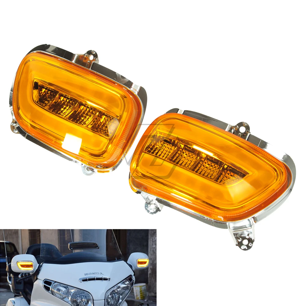 

LED Motorcycle Front Side Turn Signal Lights Blinker Case for Honda Goldwing GL1800 GL 1800 2001-2017 F6B 2013-2018