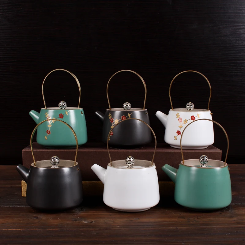

Antique Ceramic Teapot Japanese Single Pot Small Lifting Pot Kungfu Teaware Creative Tea Making Single Pot A