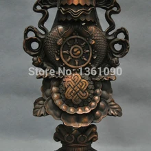 Xd 00467 11 ''Китай Тибет Благоприятный Символ Амулет Талисман Вырезать Двойной Рыбы