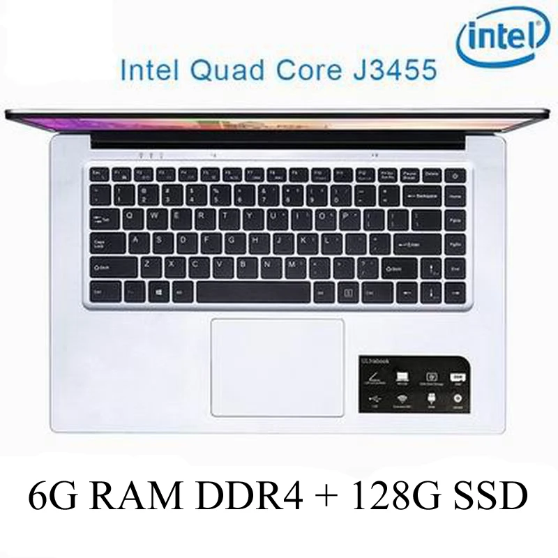 

P2-04 6G RAM 128G SSD Intel Celeron J3455 Gaming laptop notebook computer keyboard and OS language available for choose