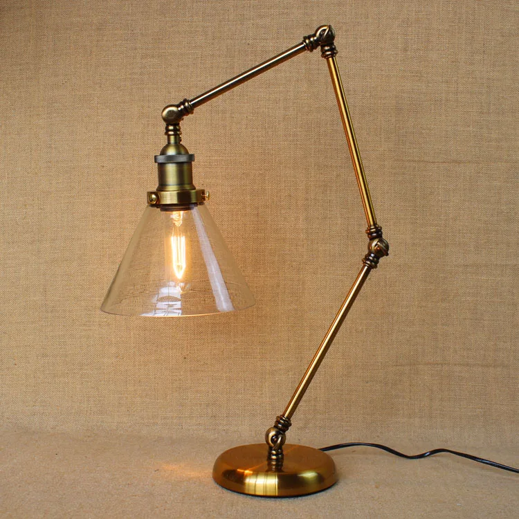 Adjustable Clear Glass Decorations Table Lamp Light Home ...