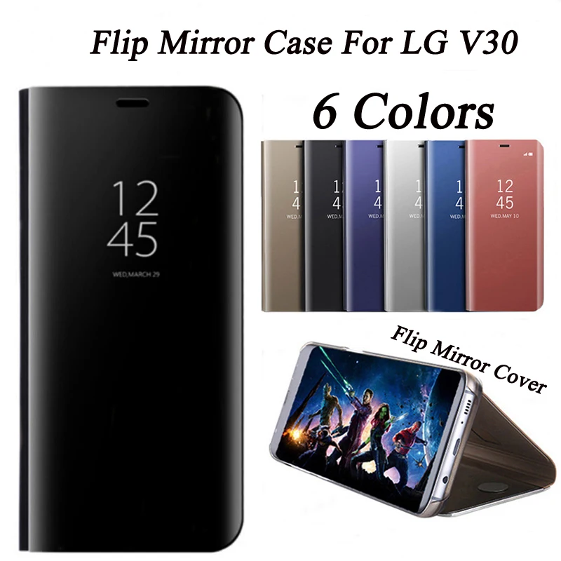 

Flip Mirror Case For LG V 30 Case Mirror Smart Clear View Flip Case Leather Cover For LG V30 Stand Leather Cover Coque